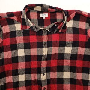 Croft & Barrow Tartan Flannel Casual Button Up Shirt Mens Size XL Red Black